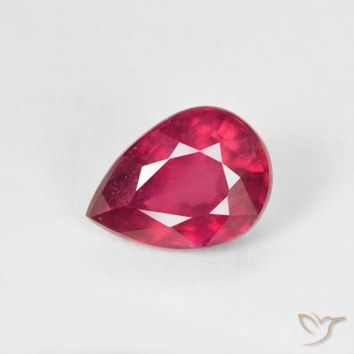 1.06ct 天然 濃い紅 ルビー, 洋梨の形, VS-SI