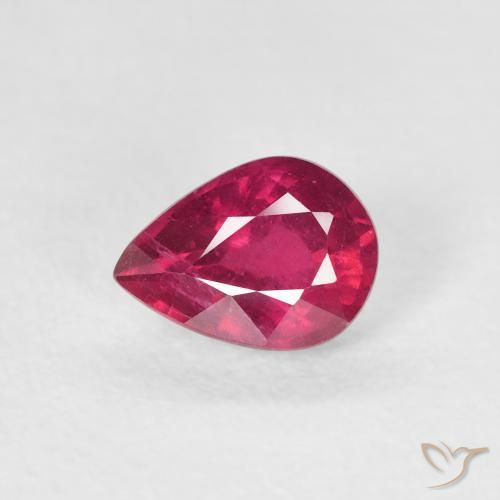 0.93ct 天然 ピンクがかったレッド ルビー, 洋梨の形, VS-SI