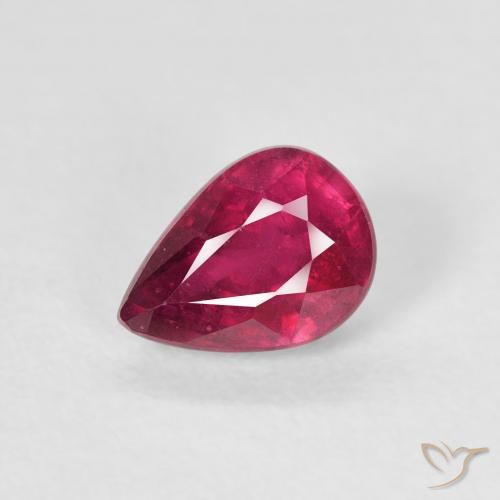 1.03ct 天然 濃い赤みがかったピンク ルビー, 洋梨の形, VS-SI