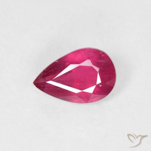 0.56ct 天然 ピンクがかったレッド ルビー, 洋梨の形, VS-SI