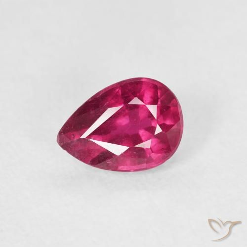 0.62ct 天然 ピンクがかったレッド ルビー, 洋梨の形, VS-SI