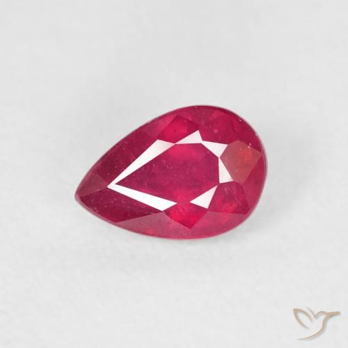 0.79ct 天然 濃い紅 ルビー, 洋梨の形, VS-SI