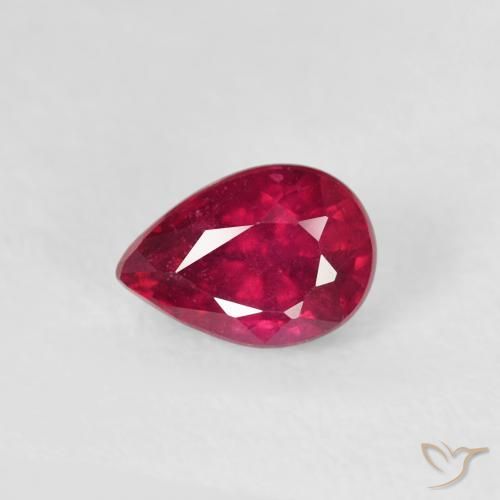 0.72ct 天然 Medium Dark-Red ルビー, 洋梨の形, VS-SI