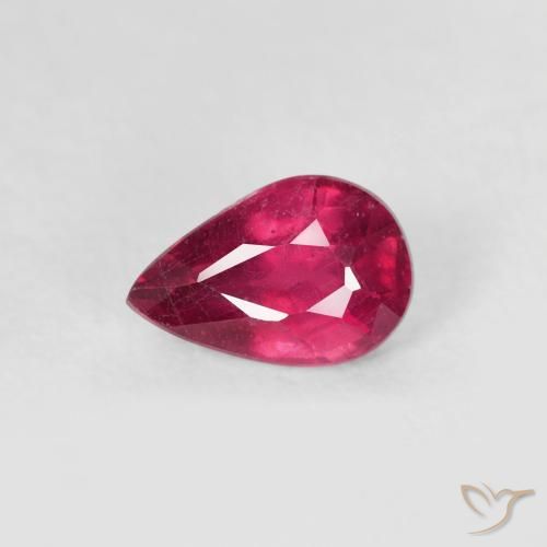 0.63ct 天然 濃い赤みがかったピンク ルビー, 洋梨の形, VS-SI