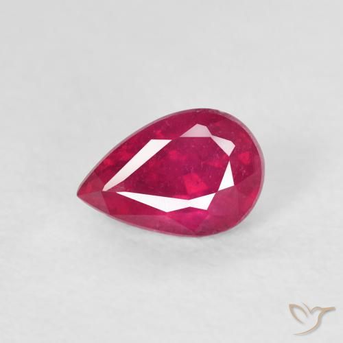 0.76ct 天然 濃い赤みがかったピンク ルビー, 洋梨の形, VS-SI