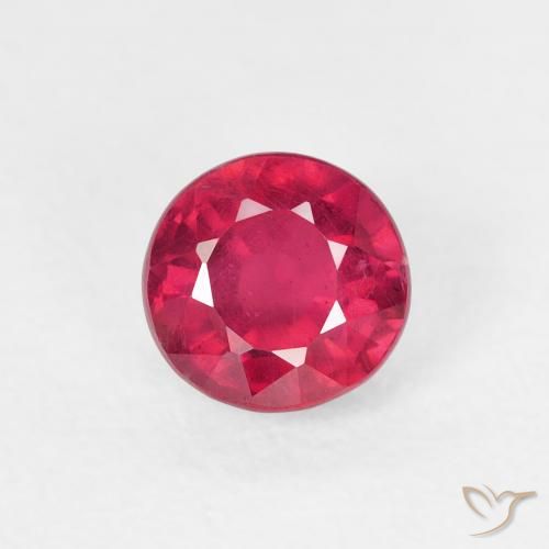 0.93ct 天然 薄いレッド ルビー, ラウンド, VS