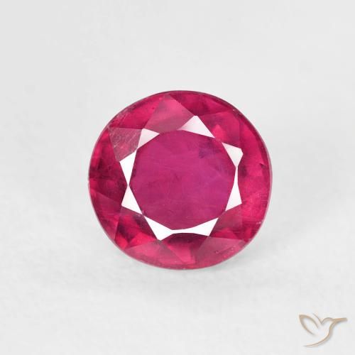 1.24ct 天然 薄いレッド ルビー, ラウンド, VS