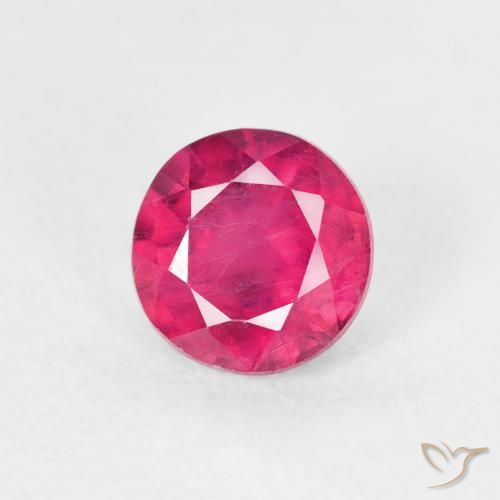 1.00ct 天然 薄いレッド ルビー, ラウンド, VS