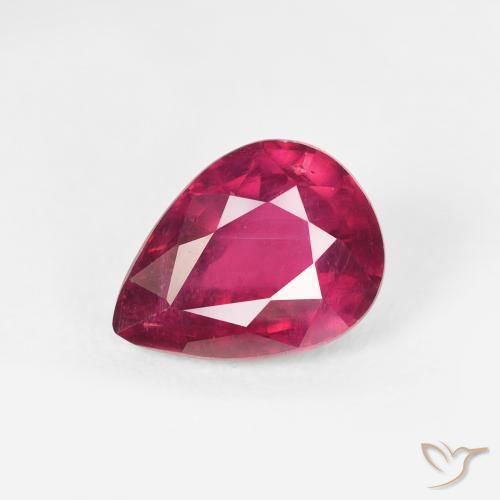 1.70ct 天然 ピンクがかったレッド ルビー, 洋梨の形, VS