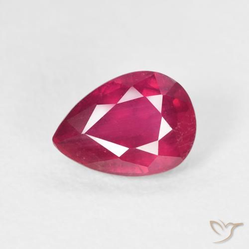 1.82ct 天然 Medium Dark-Red ルビー, 洋梨の形, VS