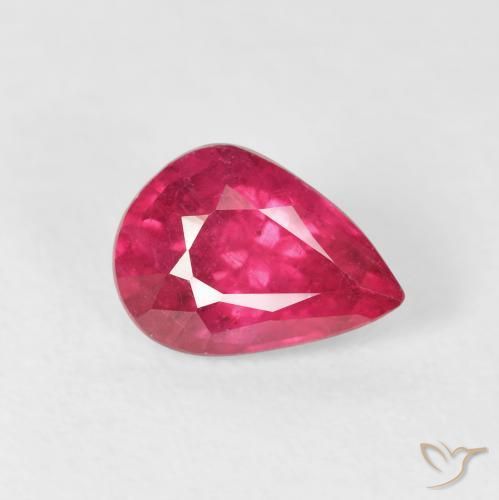 1.55ct 天然 ピンクがかったレッド ルビー, 洋梨の形, VS