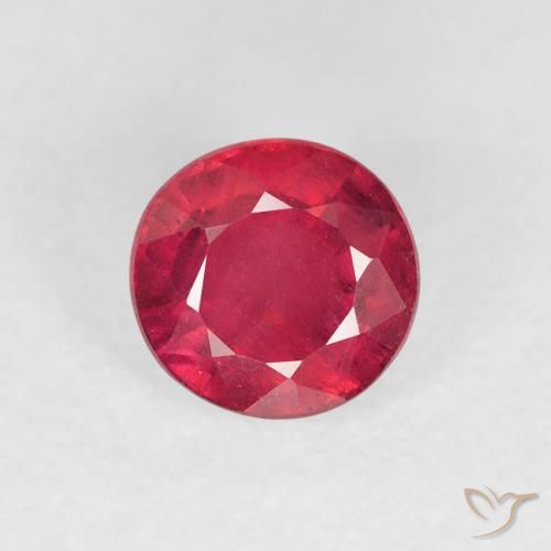 1.10ct 天然 濃い紅 ルビー, ラウンド, VS