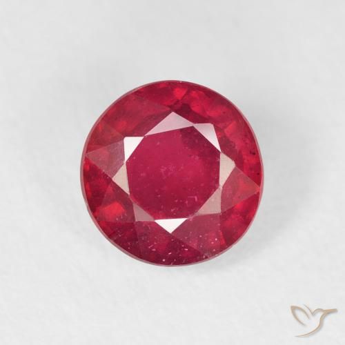 1.50ct 天然 濃い紅 ルビー, ラウンド, VS