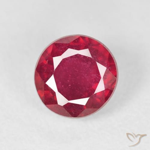 1.37ct 天然 ジャム・レッド ルビー, ラウンド, VS