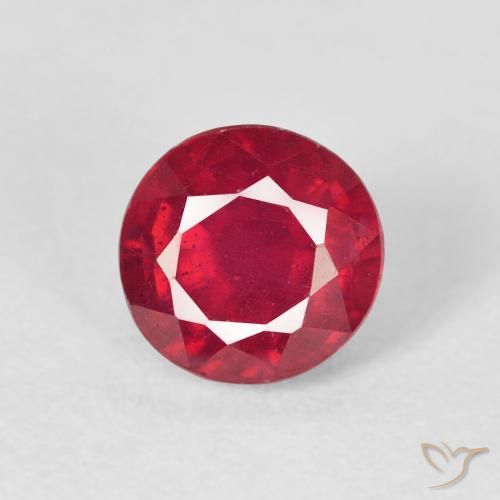 1.37ct 天然 濃い紅 ルビー, ラウンド, VS
