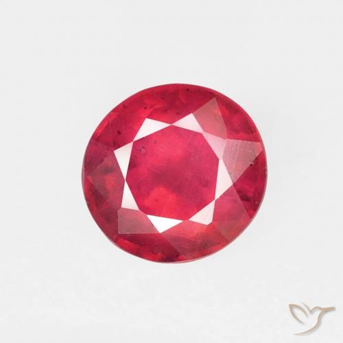1.06ct 天然 濃い紅 ルビー, ラウンド, VS