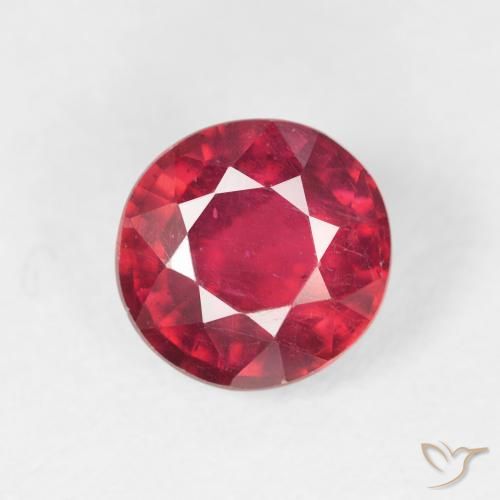 1.62ct 天然 ミディアムレッド ルビー, ラウンド, VS