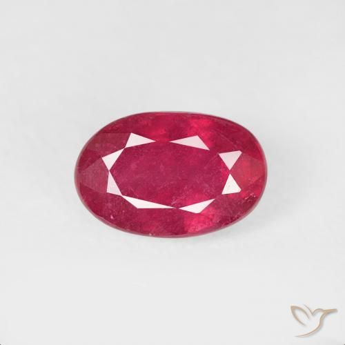 0.78ct 天然 濃い紅 ルビー, 楕円形, VS-SI