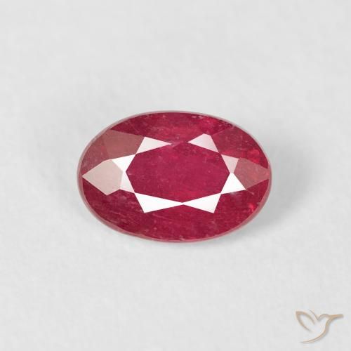 0.75ct 天然 濃い紅 ルビー, 楕円形, VS-SI