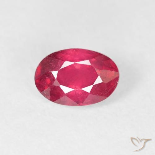 0.82ct 天然 ミディアムレッド ルビー, 楕円形, VS-SI