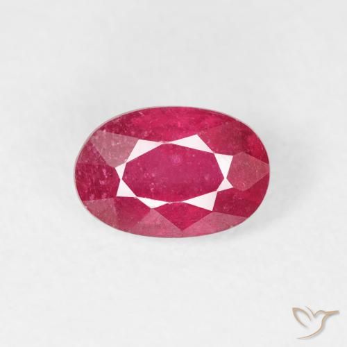 0.78ct 天然 ミディアムレッド ルビー, 楕円形, VS-SI