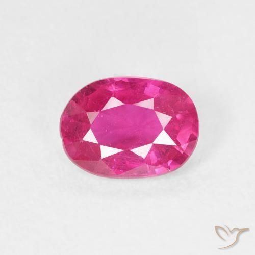 1.03ct 天然 濃いマゼンタ ルビー, 楕円形, VS-SI