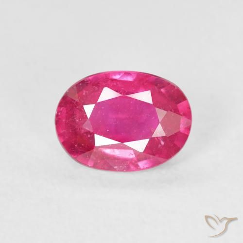 1.12ct 天然 Medium Dark-Pink ルビー, 楕円形, VS