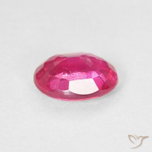 1.12カラットの天然Medium Dark-Pinkルビー、楕円形、VS