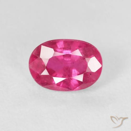 1.33ct 天然 Medium Dark-Pink ルビー, 楕円形, VS