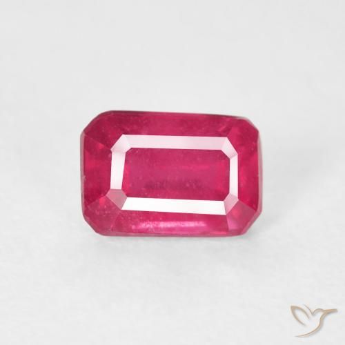 0.93ct 天然 赤みがかったピンク ルビー, エメラルドカット, VS