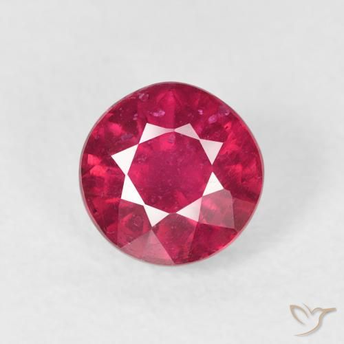 1.30ct 天然 濃い紅 ルビー, ラウンド, VS