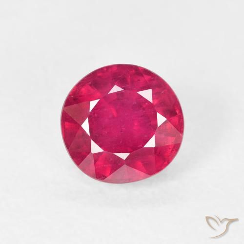 1.21ct 天然 薄いレッド ルビー, ラウンド, VS