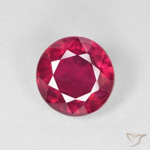 1.88ct 天然 ミディアムレッド ルビー, ラウンド, VS