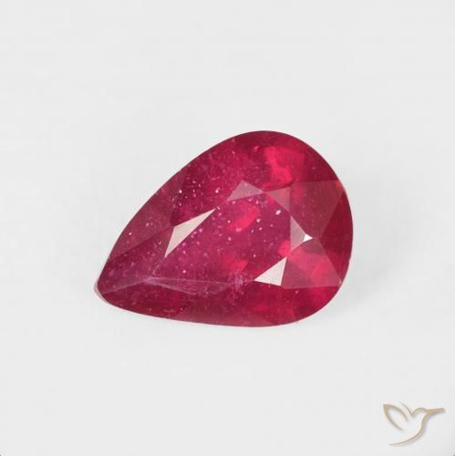1.39ct 天然 薄いレッド ルビー, 洋梨の形, VS-SI