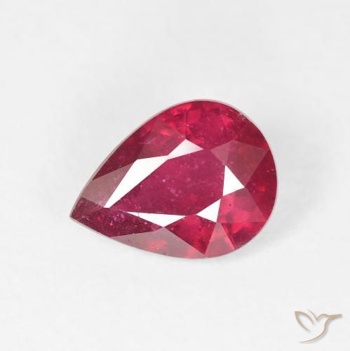 1.61ct 天然 ディープレッド ルビー, 洋梨の形, VS-SI