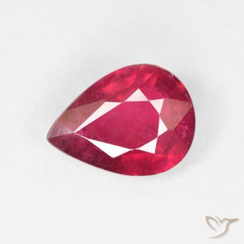 1.32ct 天然 濃い紅 ルビー, 洋梨の形, VS-SI