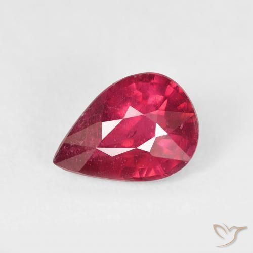 1.38ct 天然 濃い紅 ルビー, 洋梨の形, VS-SI
