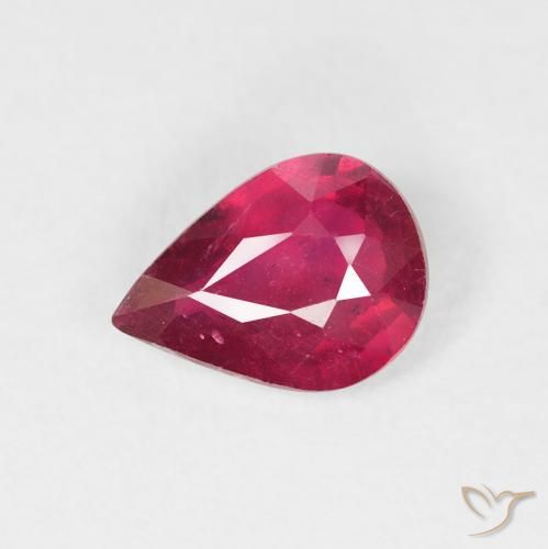 1.19ct 天然 ミディアムレッド ルビー, 洋梨の形, VS-SI