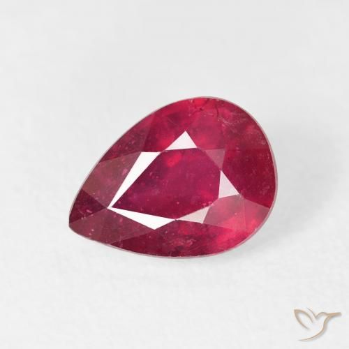 1.72ct 天然 ディープレッド ルビー, 洋梨の形, VS-SI