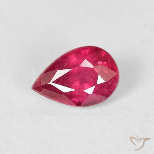 0.70ct 天然 ピンクがかったレッド ルビー, 洋梨の形, VS-SI