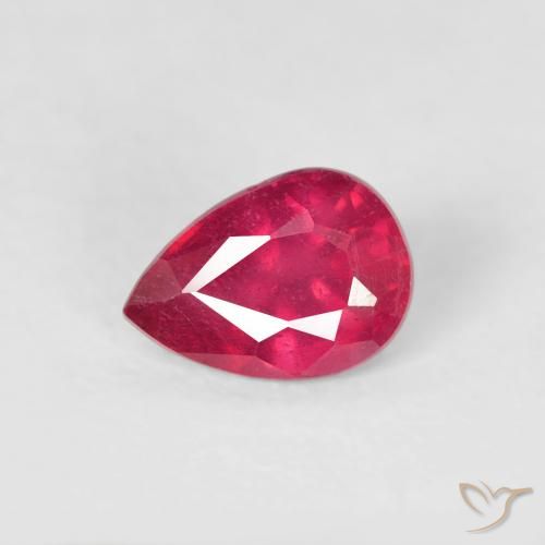 0.60ct 天然 赤みがかったピンク ルビー, 洋梨の形, VS-SI