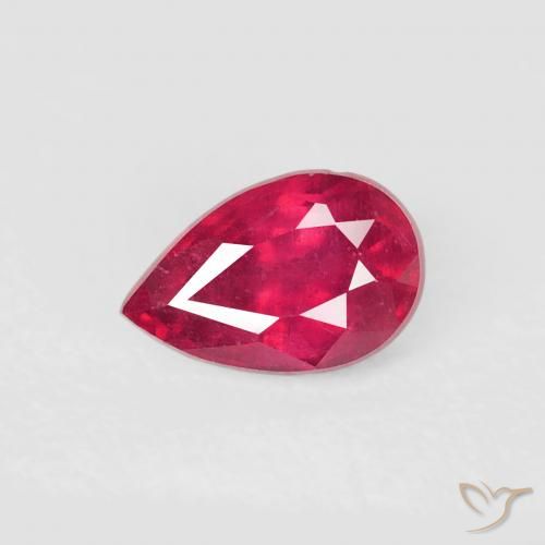 0.70ct 天然 濃い紅 ルビー, 洋梨の形, VS-SI