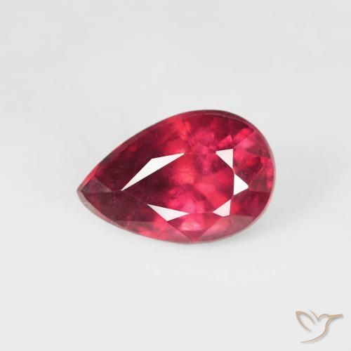 0.72ct 天然 濃い紅 ルビー, 洋梨の形, VS-SI