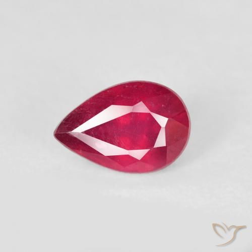 0.63ct 天然 ジャム・レッド ルビー, 洋梨の形, VS-SI