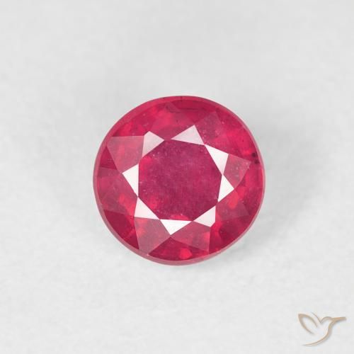 0.85ct 天然 ピンクがかったレッド ルビー, ラウンド, VS