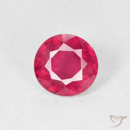0.91ct 天然 赤みがかったピンク ルビー, ラウンド, VS