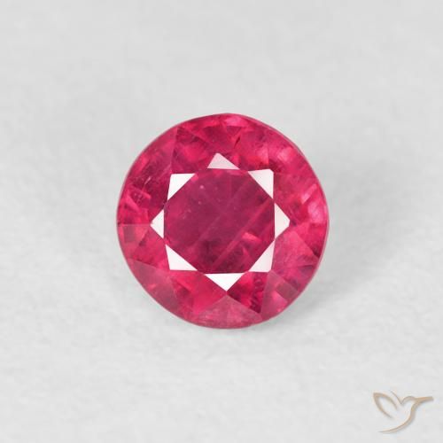 0.74ct 天然 ピンクがかったレッド ルビー, ラウンド, VS