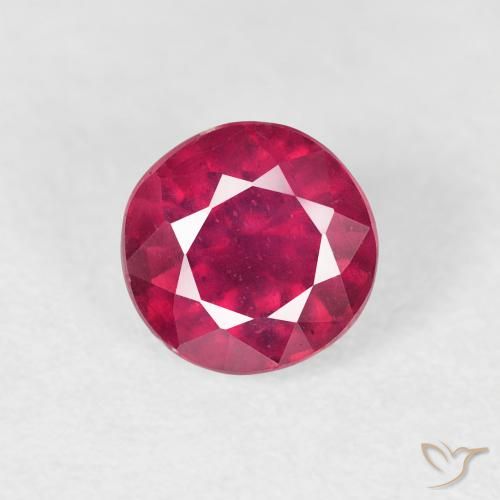 1.04ct 天然 濃い紅 ルビー, ラウンド, VS