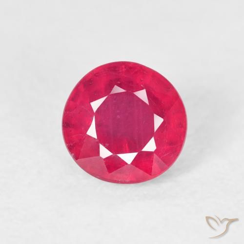 1.04ct 天然 ミディアムレッド ルビー, ラウンド, VS