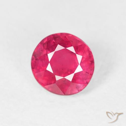0.79ct 天然 ミディアムレッド ルビー, ラウンド, VS